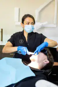 An intraoral scan during a dental appointment at Treetops